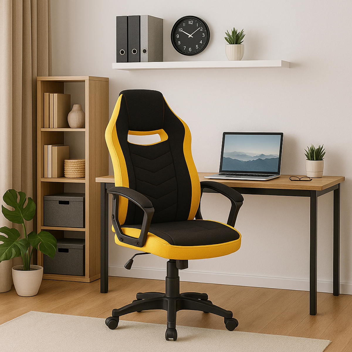 SI PULSE Black, Yellow modern Indoor Office Chair